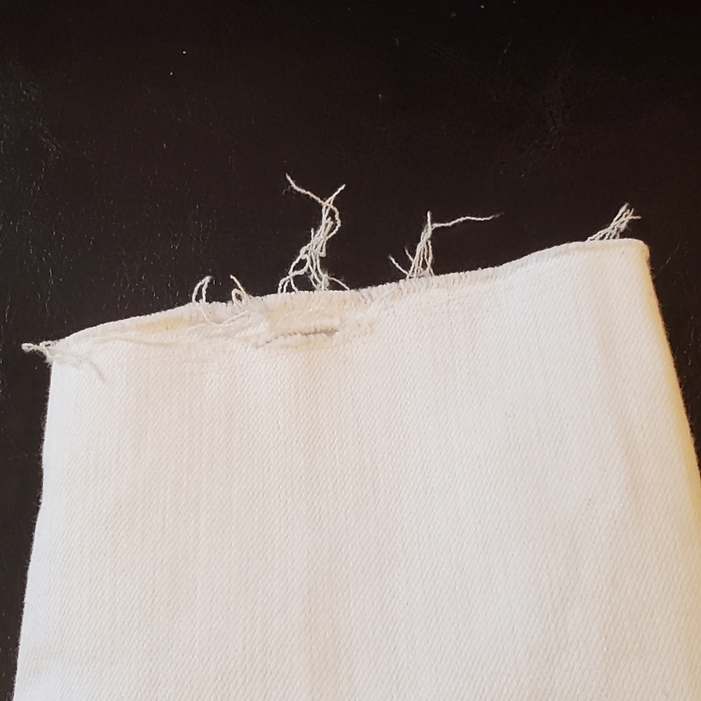 ZARA Basic  white distressed raw hem jeans White Size 2 - Picture 7 of 10